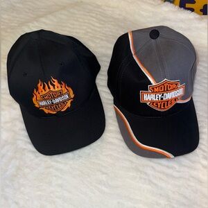 2 vintage Harley-Davidson Black and Gray Caps